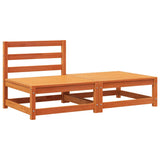 Garden Sofa Armless with Footstool Wax Brown Solid Wood Pine 837960