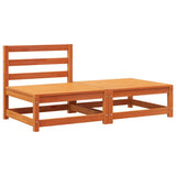Garden Sofa Armless with Footstool Wax Brown Solid Wood Pine 837960