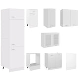 8 Piece Kitchen Cabinet Set Lyon White Engineered Wood 3067639
