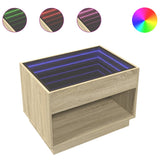 ZNTS Coffee Table with Infinity LED Sonoma Oak 70x50x50 cm 847660