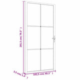 Interior Door 102.5x201.5 cm White ESG Glass and Aluminium 350575