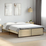 Bed Frame Sonoma Oak Engineered Wood 140 x 200 cm Durable 3279888