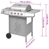 ZNTS Gas Barbecue Grill 4+1 Cooking Zone Silver 41903