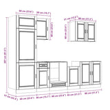 ZNTS 7 Piece Kitchen Cabinet Set Kalmar Concrete Grey Engineered Wood 3314785