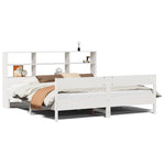 Bookcase Bed without Mattress White 180x200 cm Super King Solid Wood Pine 3322979