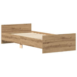 Bed Frame without Mattress Artisan Oak 90x200 cm Engineered Wood 857475