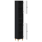 Bathroom Cabinet with Open Shelf ALKMAAR Black 30 x 31 x 190 cm 896156