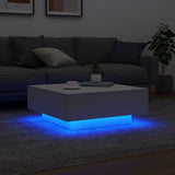 Coffee Table with LED Lights White 80x80x31 cm 836588