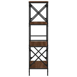 Bookcase 4-Tier Brown Oak 59x35x132 cm Engineered Wood 837621