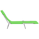 ZNTS Folding Sun Loungers 2 pcs Steel and Fabric Green 310343