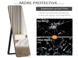 Full Length Mirror, Free Standing or Wall Hanging, Tall Full Body Mirror for Bedroom, Hallway, Black T3398P343254