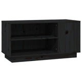 TV Cabinet Black 80x35x40.5 cm Solid Wood Pine 814408