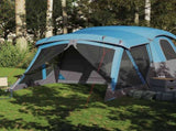 Camping Tent with Porch 4-Person Blue Waterproof 94537