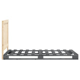 Bed Frame without Mattress Grey 90x200 cm Solid Wood Pine 3281544