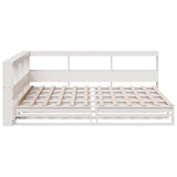 Bookcase Bed without Mattress White 140x190cm Solid Wood Pine 3324512