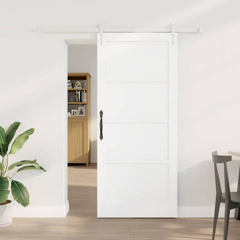 Sliding Door White 86 x 198.5 cm Solid pine wood and steel 3333707