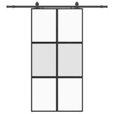 Sliding Door with Hardware Set Black 102.5x205 cm Tempered Glass 3375885