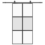 Sliding Door with Hardware Set Black 102.5x205 cm Tempered Glass 3375885