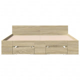Bed Frame with Drawers without Mattress Sonoma Oak 150x200 cm King Size 3280743
