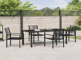 Garden Dining Set 5 pcs Black Powder-Coated Steel 3379166