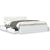 Bed Frame with Headboard without Mattress White 150x200 cm King Size 3295555