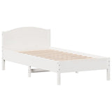 Bed Frame without Mattress White 75x190 cm Small Single Solid Wood Pine 842627