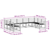 Outdoor Sofa Set 9 pcs White Solid Acacia Wood 3388218