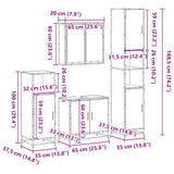 4 Piece Bathroom Furniture Set Brown Oak Engineered Wood 3301189