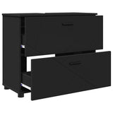 Bathroom Cabinet with Drawer with Door Black 76.5 x 35 x 64 cm 883295