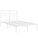 Metal Bed Frame without Mattress with Headboard White 120x190cm 376646