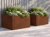 Retaining Wall 50 x 50 x 40 cm Weathering Steel Rusty 8015225