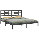 Bed Frame without Mattress Grey 200x200 cm Solid Wood 3105687