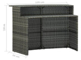 5 Piece Garden Bar Set with Cushions Poly Rattan Grey 3095424
