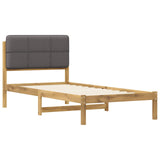 Bed Frame with Upholstered Headboard Whitewash and Light Grey 904108
