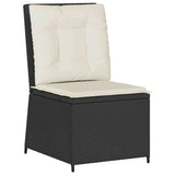 Garden Sofa with Cushion Black and Cream White Poly Rattan 3394476