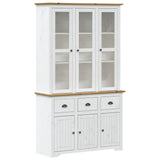 Highborad "BODO" White and Brown 115.5x43x200.5cm Solid Wood Pine 3206452