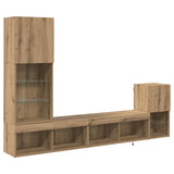 TV Wall Units with LED Strip Lights Artisan Oak Engineered Wood 3402948