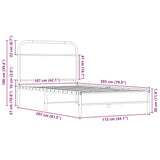 Bed Frame without Mattress 107x203 cm Sonoma Oak Engineered Wood 4100406
