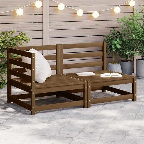2 Piece Garden Lounge Set Honey Brown Solid Pinewood 805693