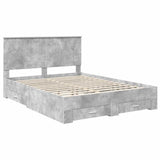 Bed Frame Concrete Grey 150 x 200 cm Engineered Wood 3411292