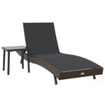 Sun Lounger with Table 2 pcs Brown, black 40 x 40 x 40.5 cm 42009979