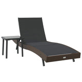 Sun Lounger with Table 2 pcs Brown, black 40 x 40 x 40.5 cm 42009979