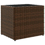 ZNTS Garden Planters 2 pcs Brown 36x30x32 cm Poly Rattan 3210532