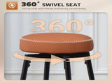 Set of Two Faux Leather Bar Stools - Brown/Black T3398P377911