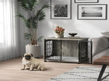 Indoor Dog Crate Furniture End Table w/ Plush Washable Cushion, Lockable Door, for Medium Dogs T3398P376380