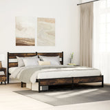 Metal Bed Frame without Mattress Smoked Oak 200x200 cm 3308489