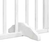 Dog Gate with Door Foldable 4 Panels White 320 cm Poplar Wood 352185