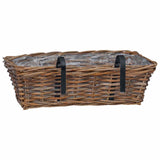 Hanging Planter Basket 2 pcs Brown 48 x 22 x 15 cm Lacak Rattan 42020968