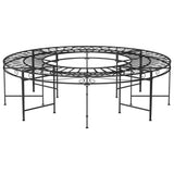 Tree Bench Black Steel Large Durable Tree Bench Round 318821