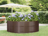 Garden Raised Bed Brown 140x140x68 cm Galvanised Steel 319090